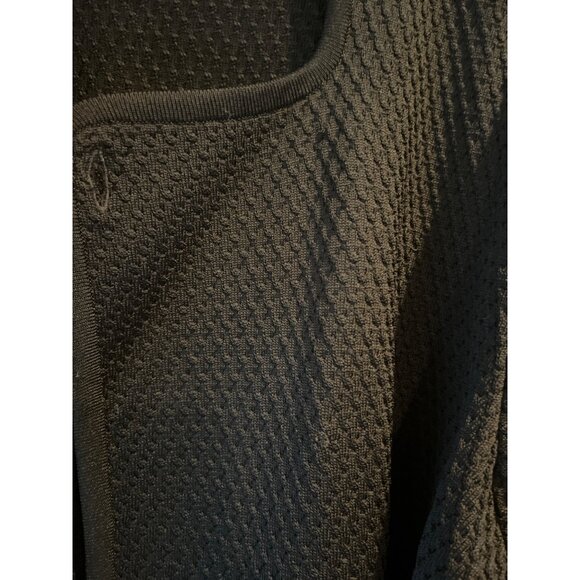 Exclusively Misook Black Open-Front Textured Cardigan L Made In Korea 100% Acryl - Picture 5 of 8